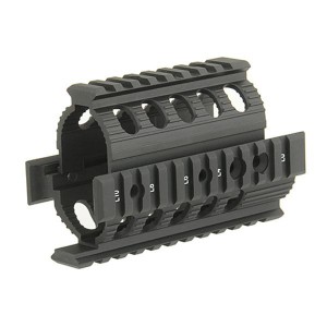 CYMA AK74U Quad-Rail Handguard - Black (Metal)